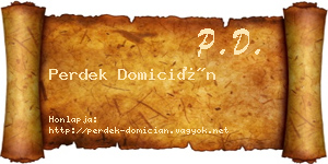 Perdek Domicián névjegykártya